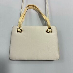 Y2K Victoria's Secret cream square bag with gold heart details